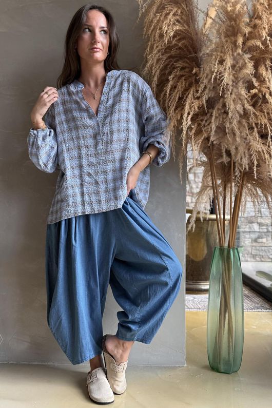 Greta Check Hugh Shirt Denim